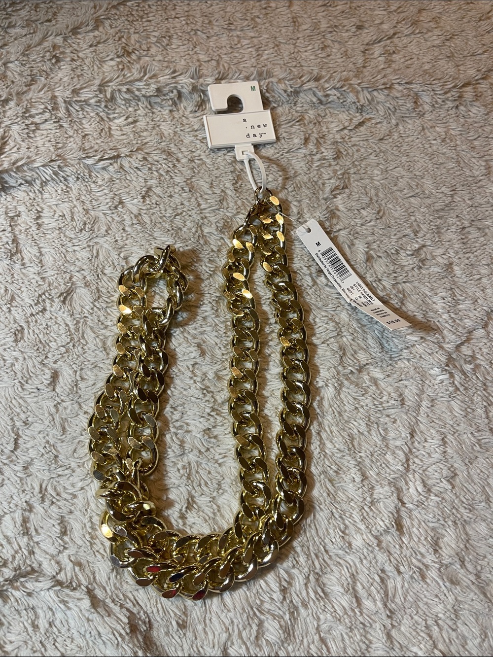 a new day Gold-Tone  Strand Chunky Chain belt MEDIUM NWT